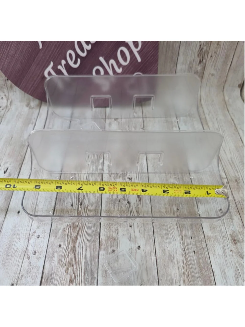Clear Plastic Bathroom Storage Shelves 2 pcs NWOT